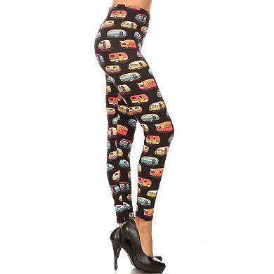 Printed High Waisted Leggings In A Fit Style with An Elastic Waistband