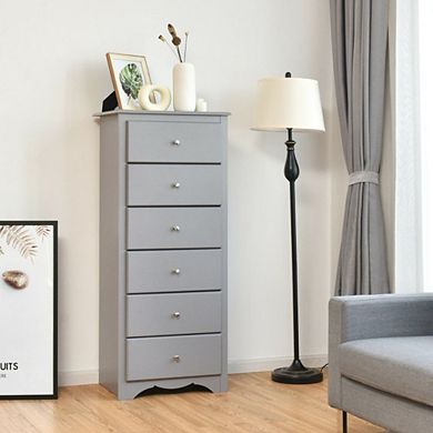 6 Drawers Chest Dresser Clothes Storage Bedroom Furniture Cabinet-brown