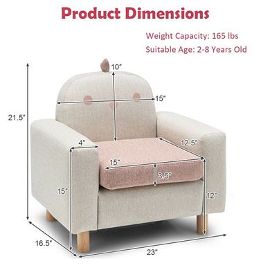Kids Sofa With Armrest And Thick Cushion