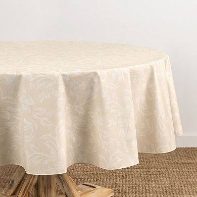 Elrene Home Fashions Camile Floral Scroll Damask Round/oval Vinyl Tablecloth