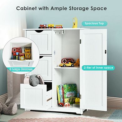 Floor Cabinet  With 3 Drawers And 1 Cupboard