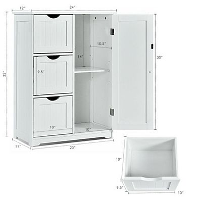 Floor Cabinet With 3 Drawers And 1 Cupboard