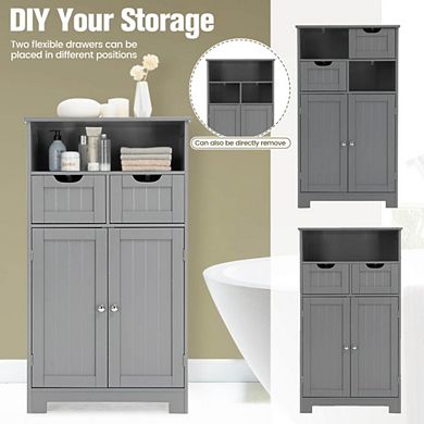 Wooden Side Cabinet With 2 Drawers And 2 Doors