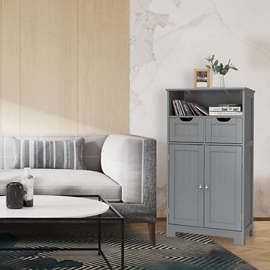 Wooden Side Cabinet With 2 Drawers And 2 Doors