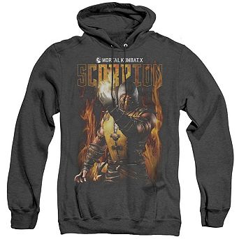 Mortal Kombat Scorpion Adult Heather Hoodie