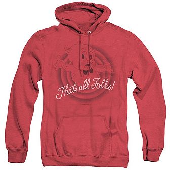 Looney Tunes Thats All Folks Adult Heather Hoodie