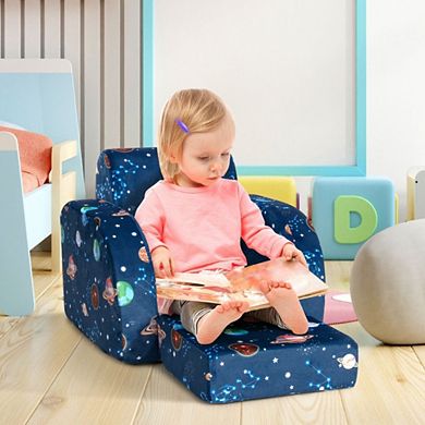 3-in-1 Convertible Kid Sofa Bed Flip-out Chair Lounger For Toddler