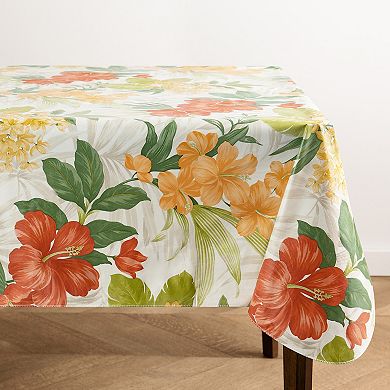 Elrene Home Fashions Callisto Tropical Floral Square/rectangle Vinyl Tablecloth