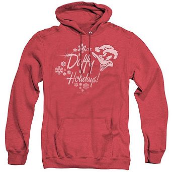 Looney Tunes Daffy Holidays Adult Heather Hoodie