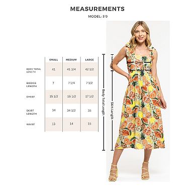 August Sky Women's Fruit Print Midi Dress