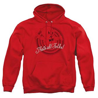 Looney Tunes Thats All Folks Adult Pull Over Hoodie