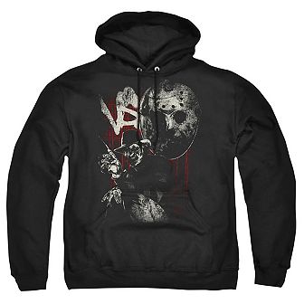 Freddy Vs Jason Scratches Adult Pull Over Hoodie