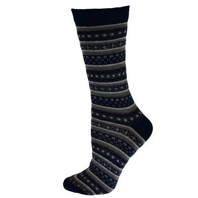 Flower Pattern Cotton Crew (mid-calf) Socks 2-pair Pack