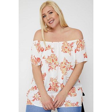 Floral Print Off The Shoulder Top