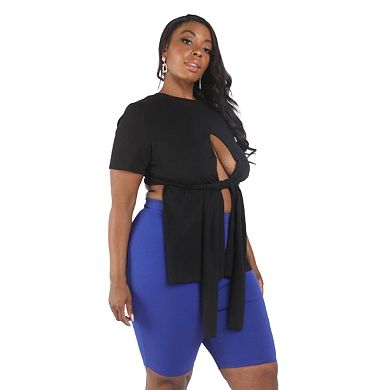 Tie Detailed Slit T Shirt