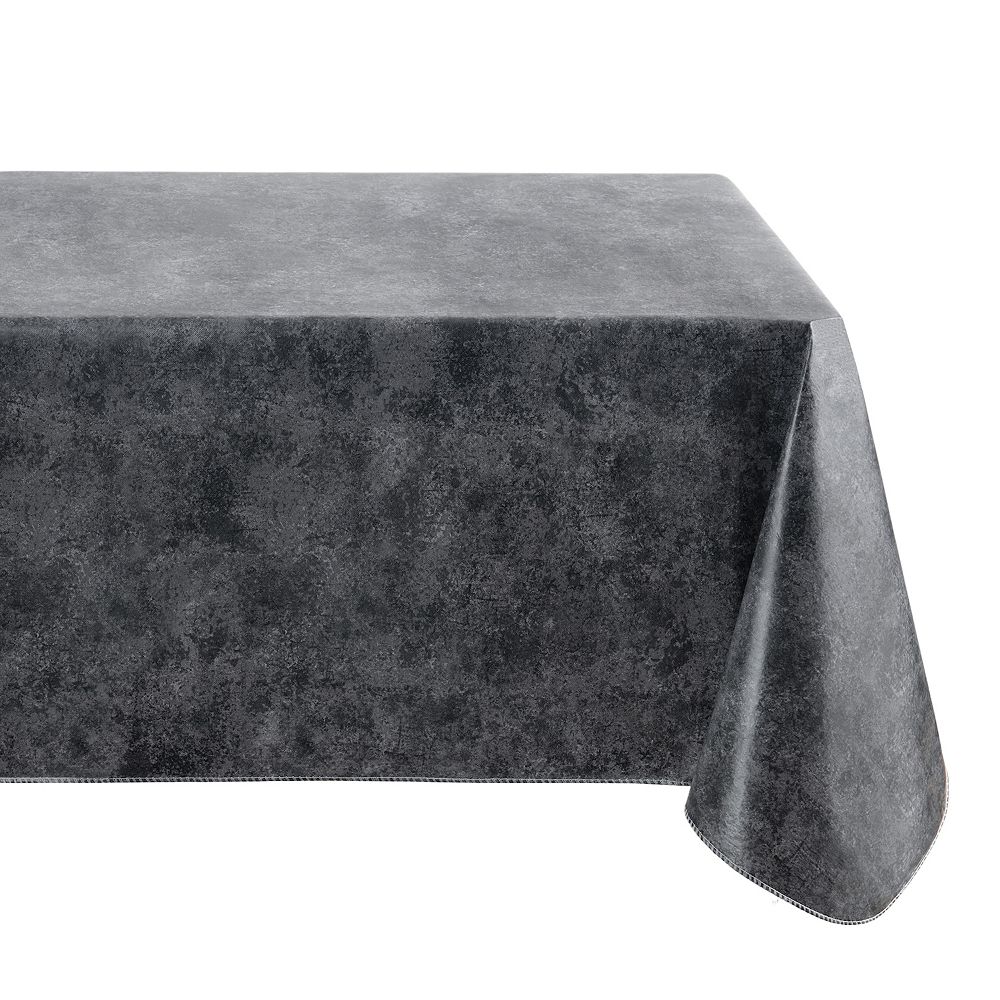 Elrene Home Fashions Mesa Tovaglia In Vinile 152x304 Cm – Resistente All'Acqua E Alle Macchie, Retro In Flanella, Antipiega, Colore Grigio/Bianco - 4