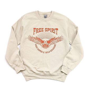 Simply Sage Market Free Spirit Distressed Eagle Sweatshirt