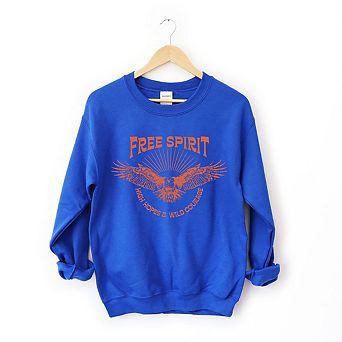 Simply Sage Market Free Spirit Distressed Eagle Sweatshirt