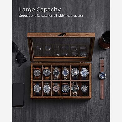 12-slot Wood Watch Box