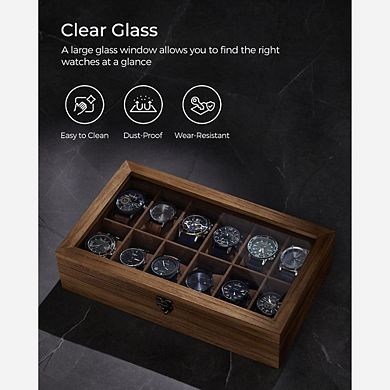 12-slot Wood Watch Box