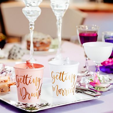 Set Of 12 Beaded Bachelorette Shot Glass Necklaces For Bridal Shower, Wedding