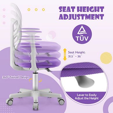 Adjustable Desk Chair With Auto Brake Casters For Kids
