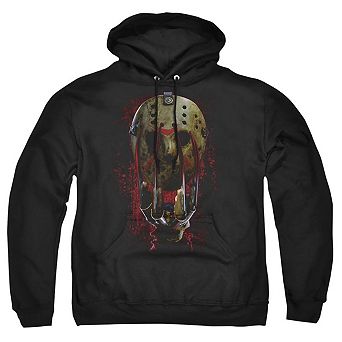Freddy Vs Jason Mask And Claws Adult Pull Over Hoodie