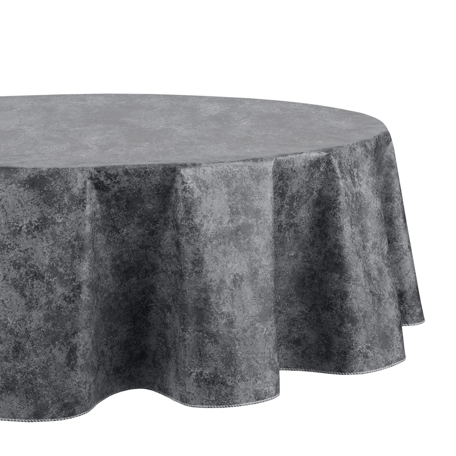 Elrene Home Fashions Monterey Linen Inspired - Tovaglia in vinile impermeabile e antimacchia, con retro in flanella, 132 x 178 cm, rettangolare, colore: avorio