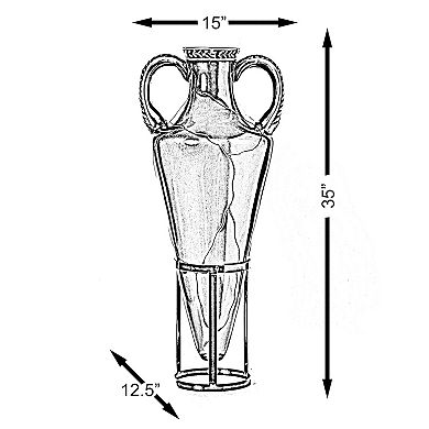 Tall Floor Vase, Roman Style Large Pointed Amphora for Interior Decoration