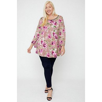 Floral, Bubble Sleeve Tunic