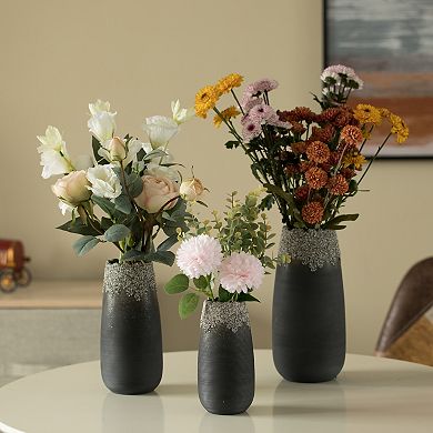 Ceramic Centerpiece Table Vase for Home Decor, Housewarming Gift Set of 3