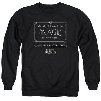 Fantastic Beasts Magic To Work Here Adult Crewneck Sweatshirt