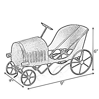 Metal Figurine Car Shaped Vintage Wine Single Bottle Holder Stand Rack