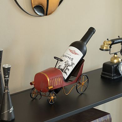 Metal Figurine Car Shaped Vintage Wine Single Bottle Holder Stand Rack