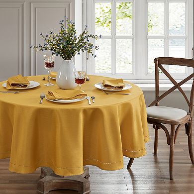 Elrene Home Fashions Alison Eyelet Punched Border Fabric 70" Round Tablecloth