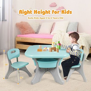 Children Kids Activity Table & Chair Set Play Furniture W/storage
