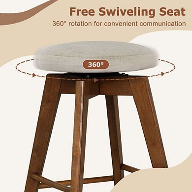 Hivvago 2 Pieces Backless Swivel Barstools