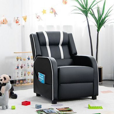 Kids Recliner Chair With Side Pockets And Footrest