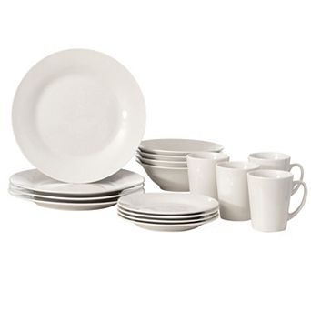 16 pc Dinnerware Dish Set for 4 Person Mugs, Salad and Dinner Plates and Bowls Sets Included