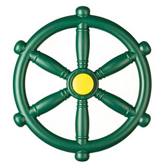 Green and Yellow Outdoor Playground Captain Pirate Ship Wheel, Playground Accessories Steering Wheel