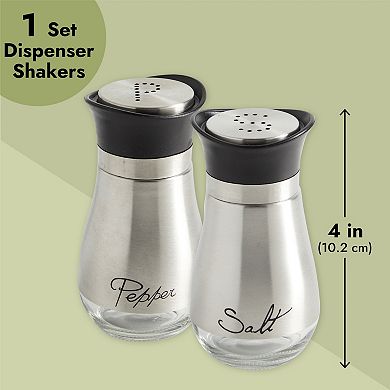 Stainless Steel Salt And Pepper Shakers Set - Modern Kitchen Decor (4oz)