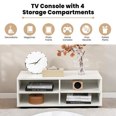 4-cube Tv Stand For Tv Up To 45 Inch With 5 Positions Adjustable Shelves