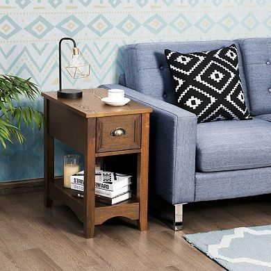 Contemporary Chair Side End Table With Drawer