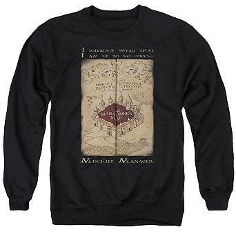 Harry Potter Marauders Map Words Adult Crewneck Sweatshirt