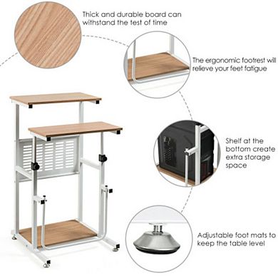 Height Adjustable Computer Desk Workstation