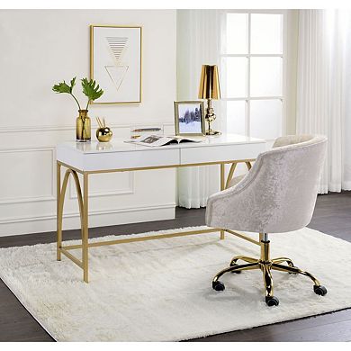 Lightmane Desk, High Gloss & Gold