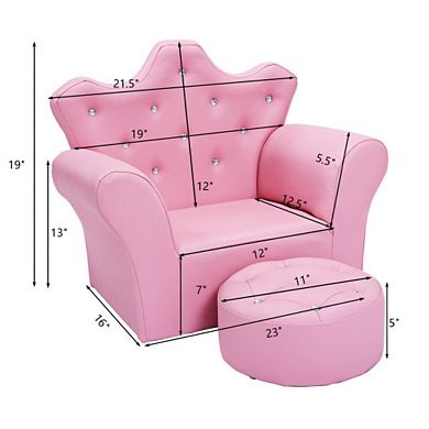 Kids Sofa Armrest Couch With Ottoman