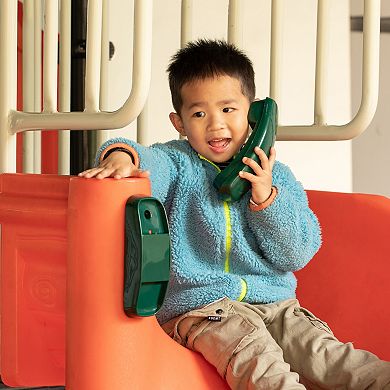 Plastic Kids Outdoor Playhouse Toy Phone Set, Green Swing Set Accessories Cordless Play Telephone