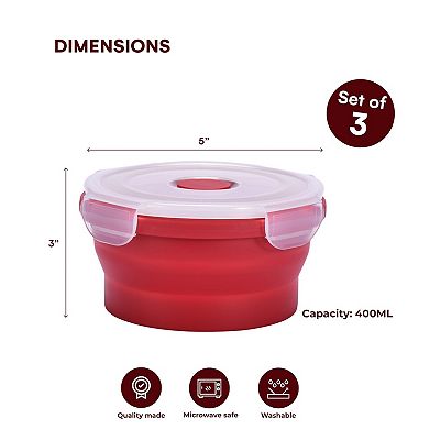 Collapsible Food Storage Containers With Lids - Silicone Bowls With Airtight Lid