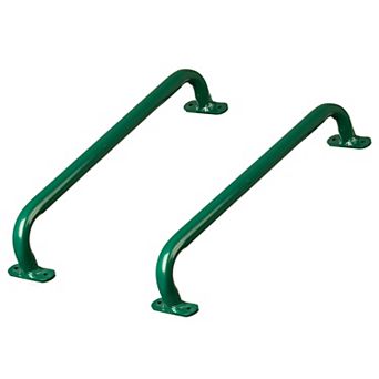 Green Metal Safety Grab Handles Set, Kids Outdoor Play House Hand Grip Bars Playground Set Accessory